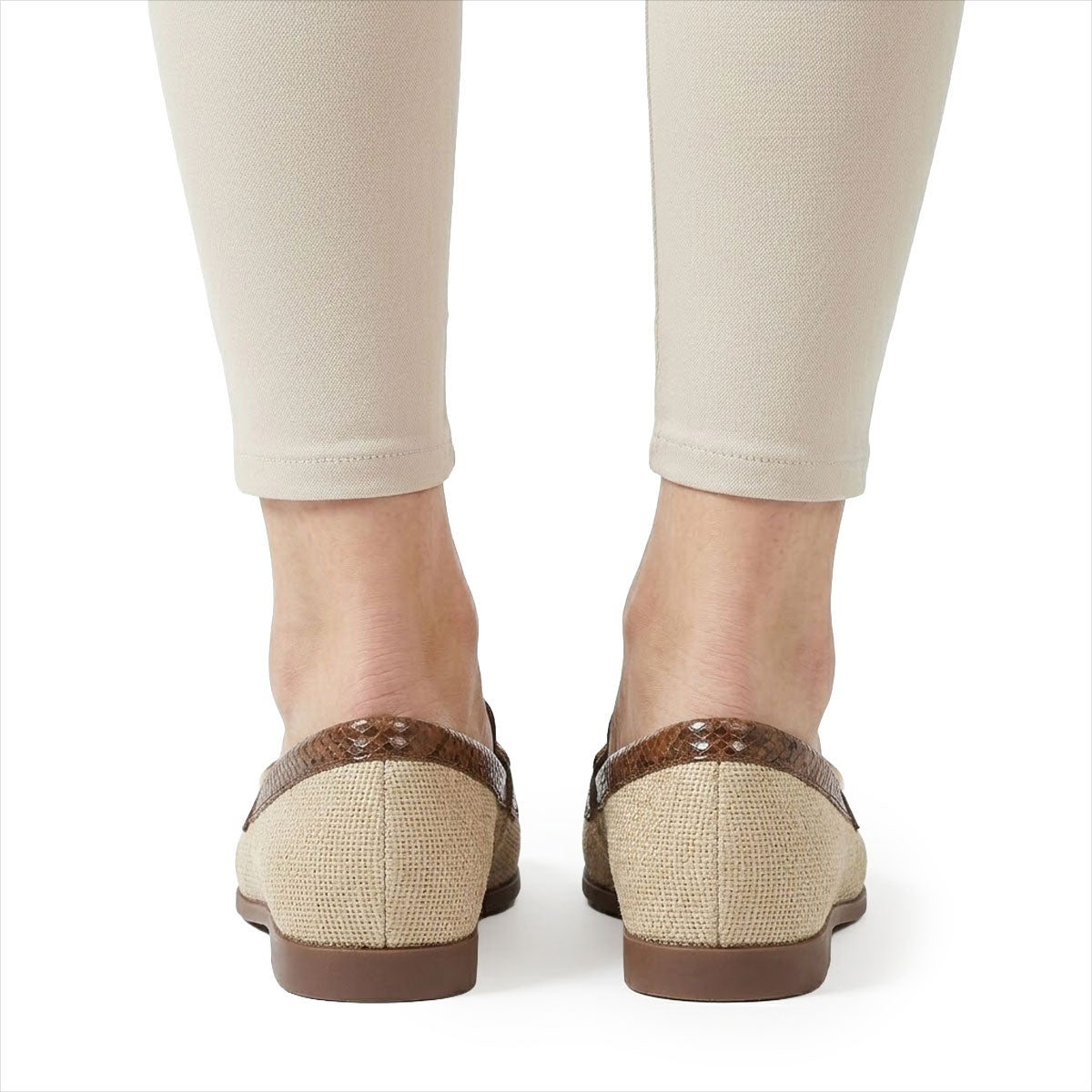 Women's Textured Snakeskin-Trim Loafers Corvine