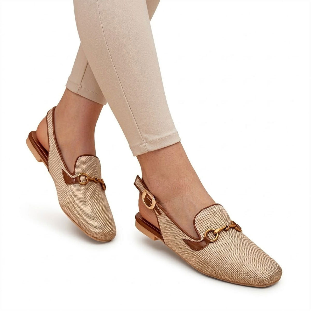 Women's Textured Slingback Horsebit Loafers Corvine