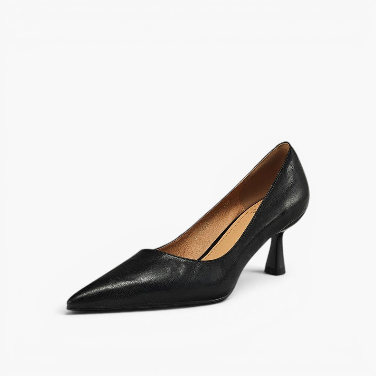 Women's Black Lambskin Pointed-Toe Pumps Corvine