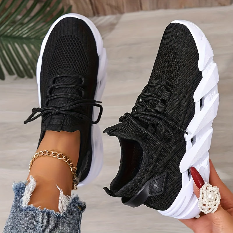 Women's Breathable Knit Platform Walking Shoes Corvine