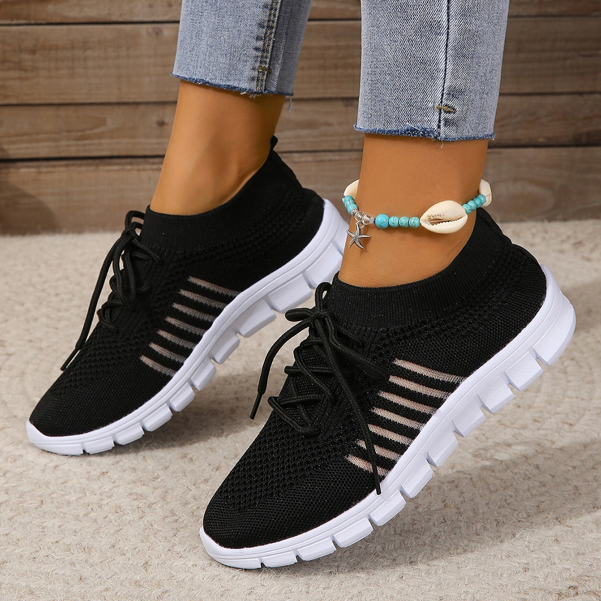 Women's Breathable Stretch-Knit Walking Shoes Corvine