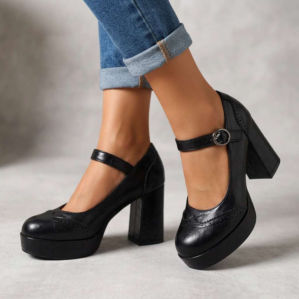 Women's Chic Brogue Heels Corvine