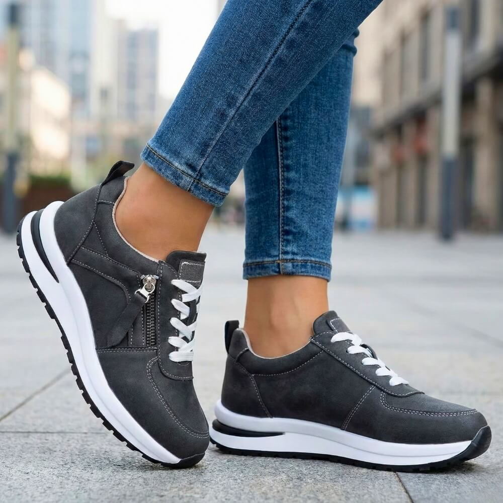 Women's Metallic Lace-Up Casual Trainers Corvine