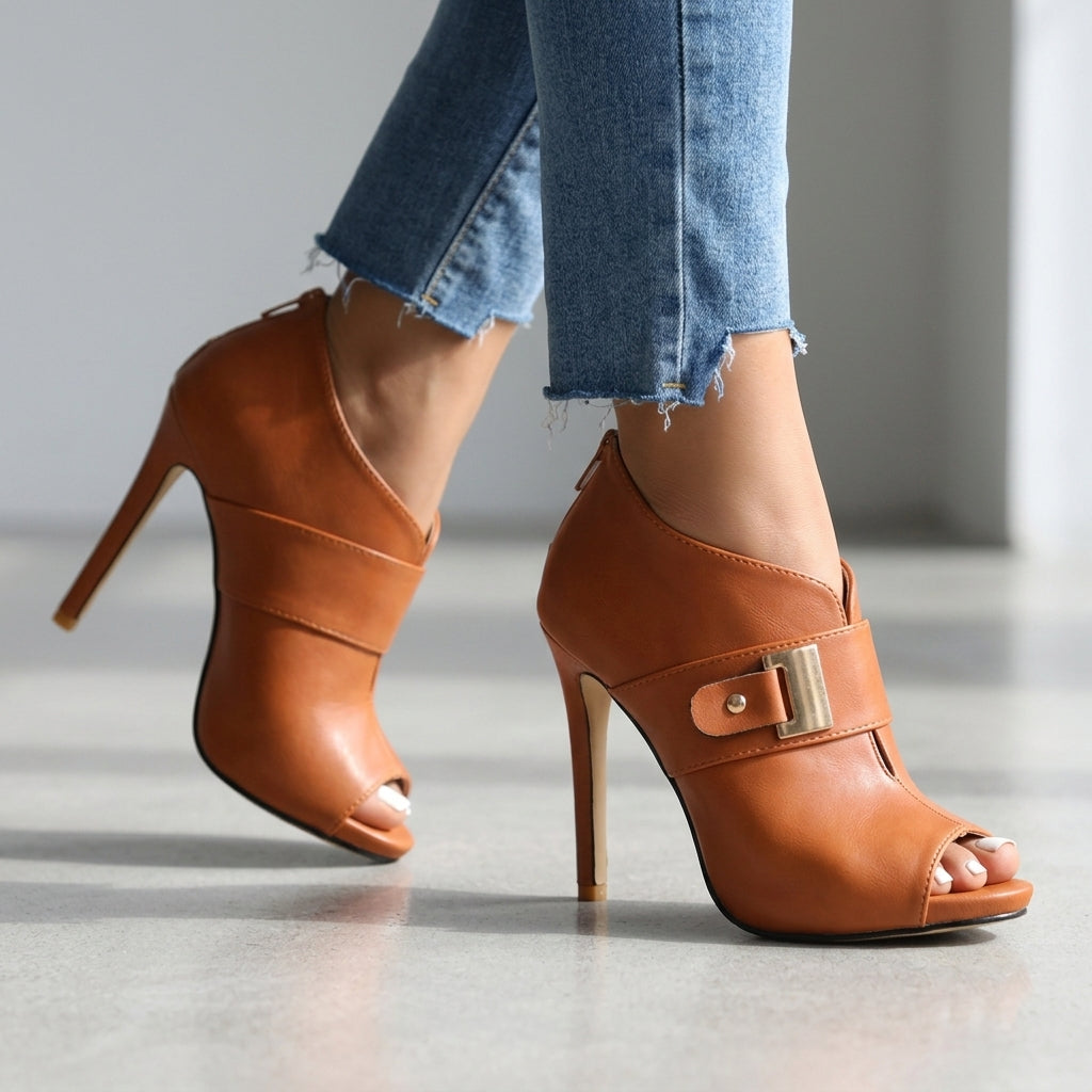 Women's Open Toe Buckle Heels Corvine