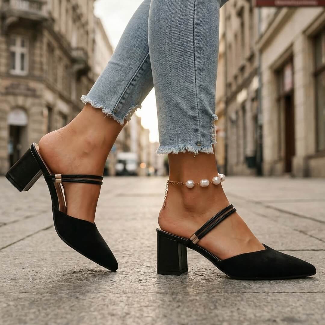 Women's Premium Suede Pointed Toe Heels Corvine