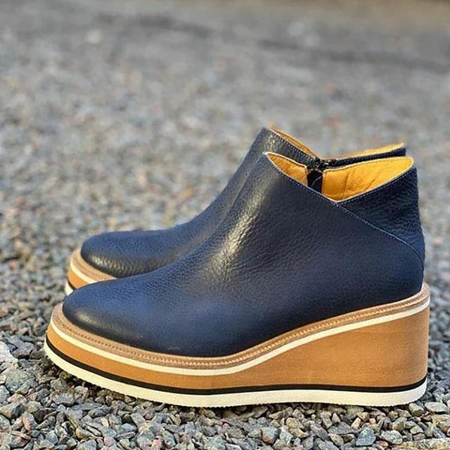 Women's Soft Leather Wedge Boots Corvine