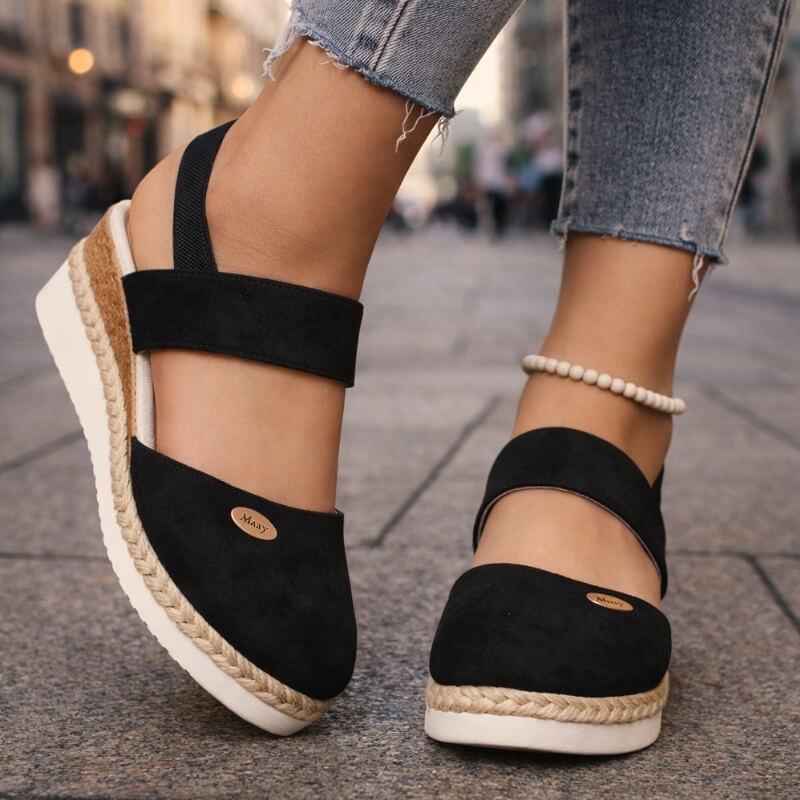 Women's Soft Suede Crossover Strap Platform Shoes Corvine