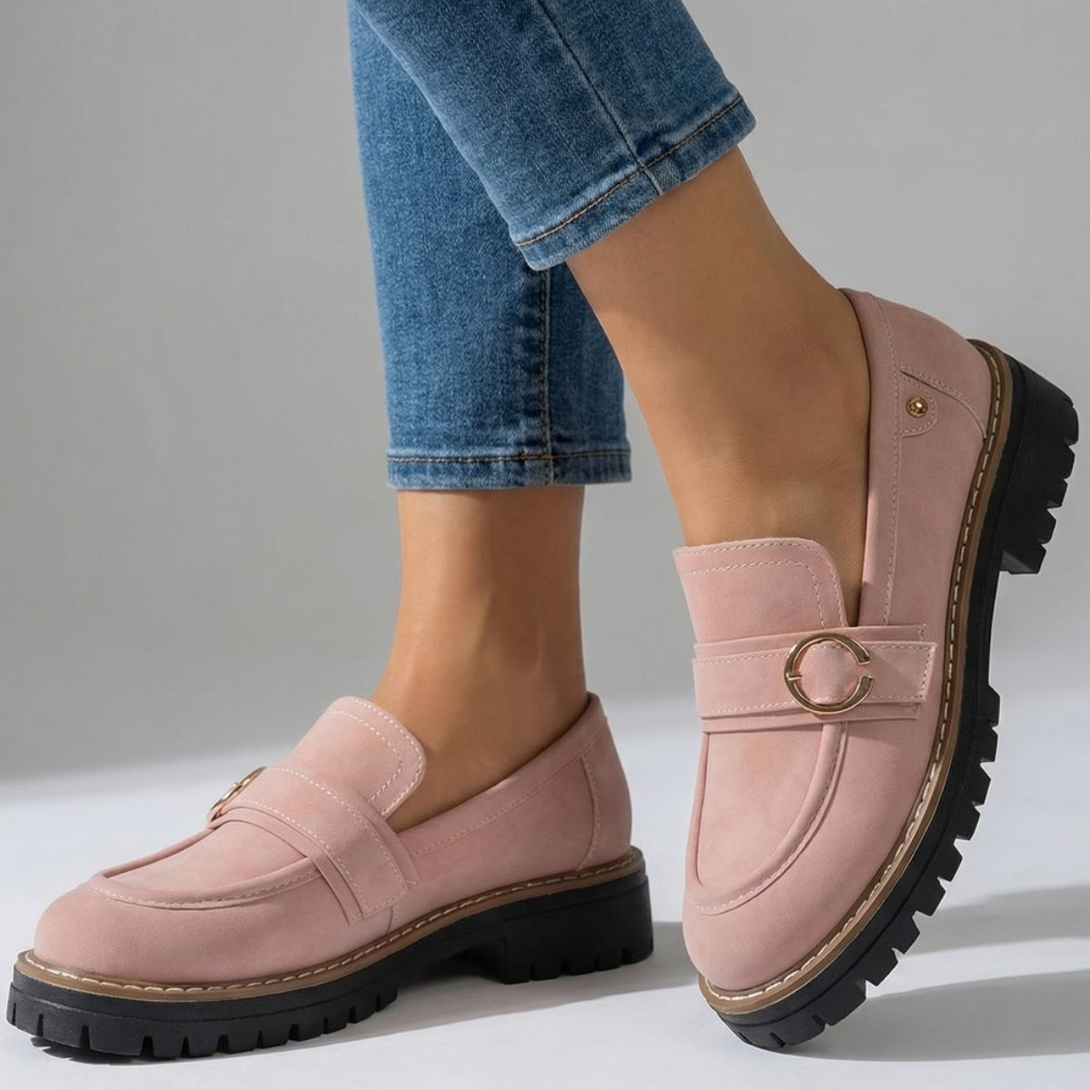 Women's Textured Chunky Platform Loafers Corvine