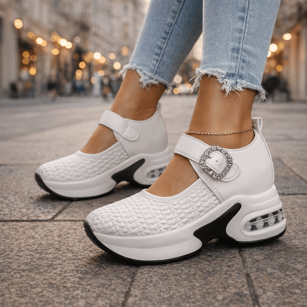 Women's Textured Woven Platform Sneakers | Stylish Slip-On Comfort Shoes