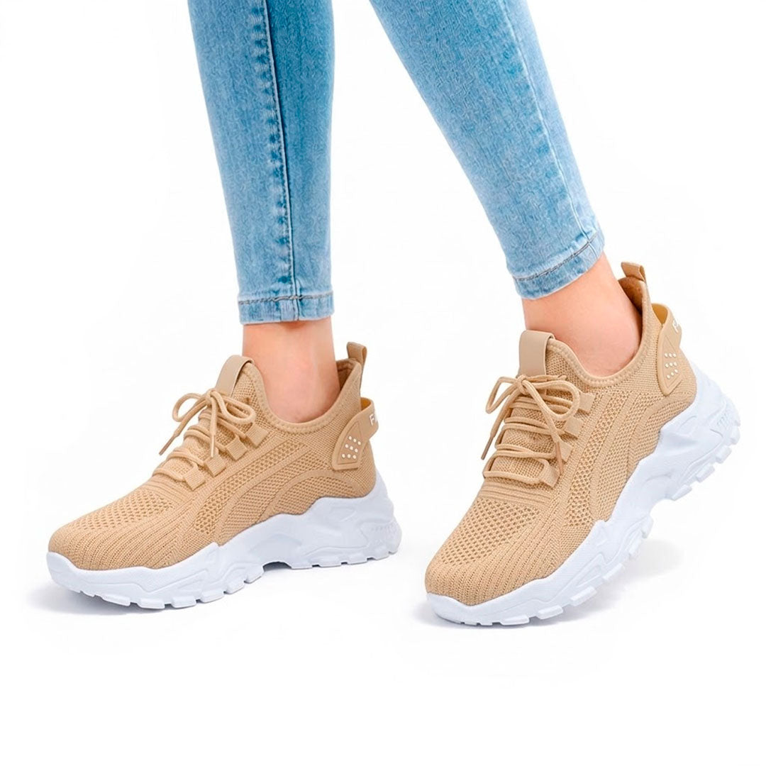 Women's Breathable Mesh Chunky Sole Trainers Corvine