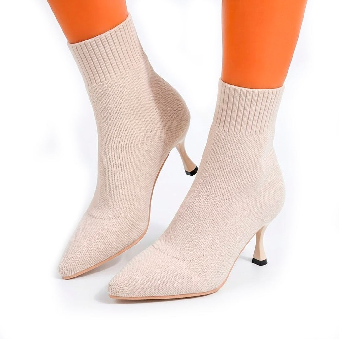 Women's Pointed-Toe Stretch Knit Sock Boots Corvine