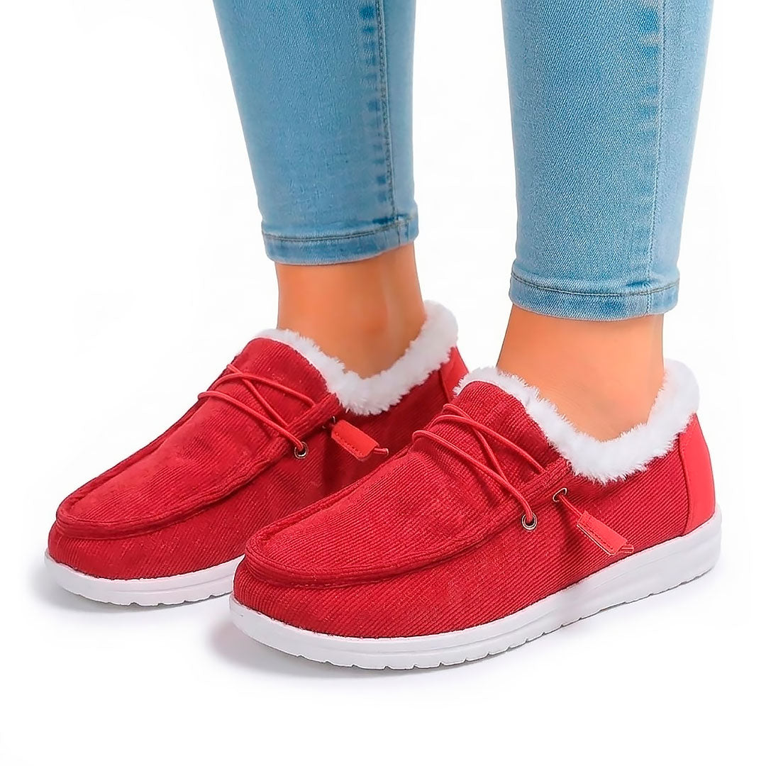 Women's Fleece-Lined Textured Comfort Loafers Corvine