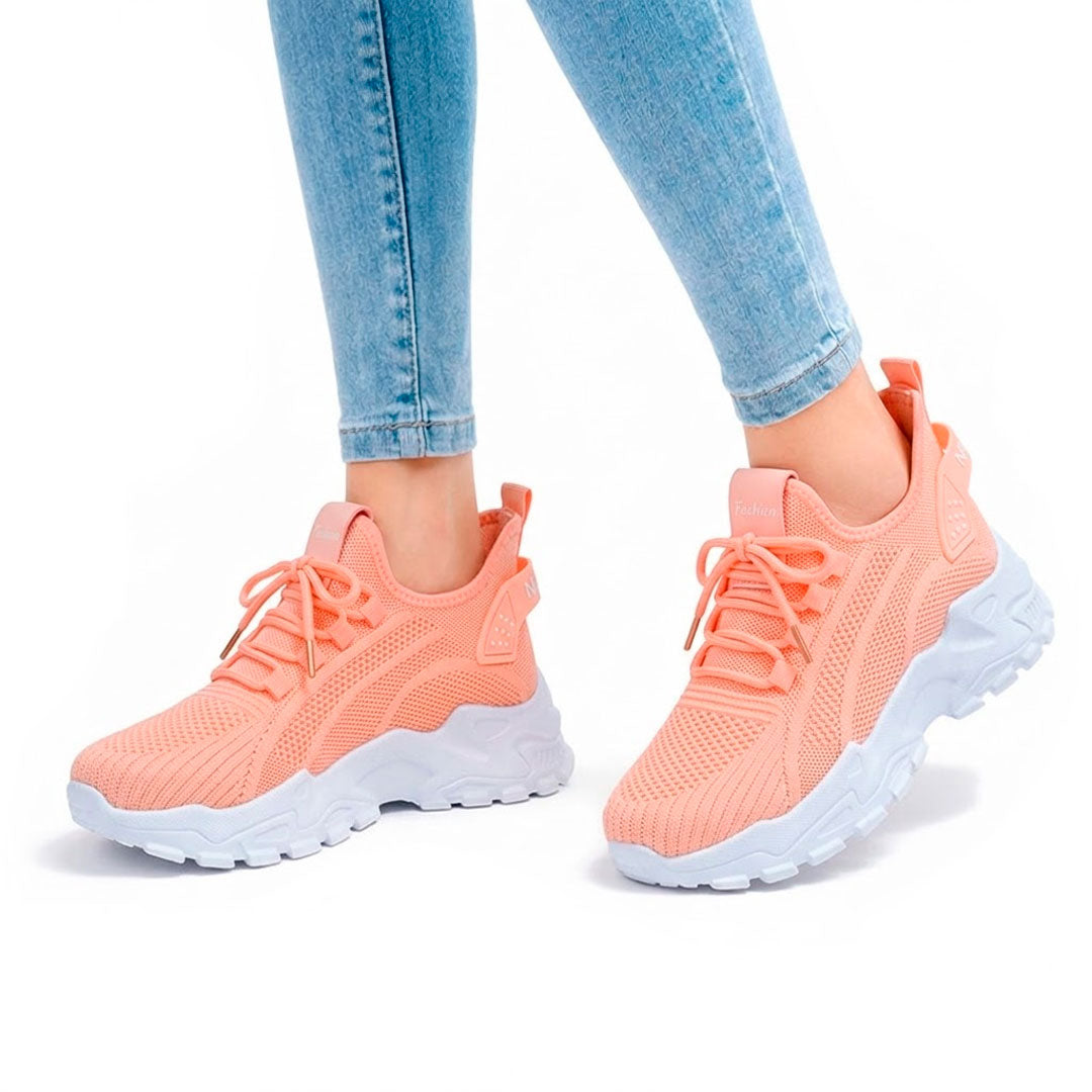 Women's Breathable Mesh Chunky Sole Trainers Corvine