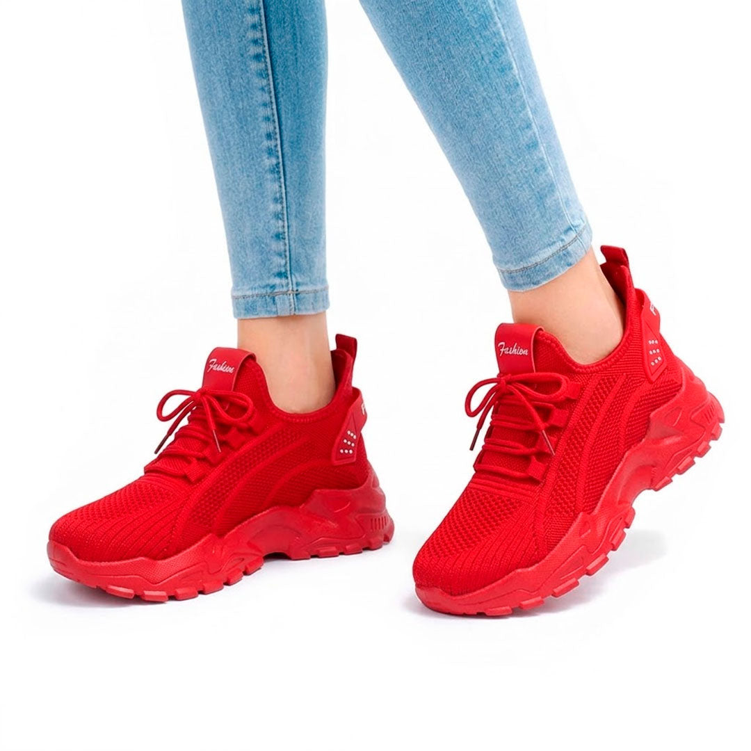 Women's Breathable Mesh Chunky Sole Trainers Corvine