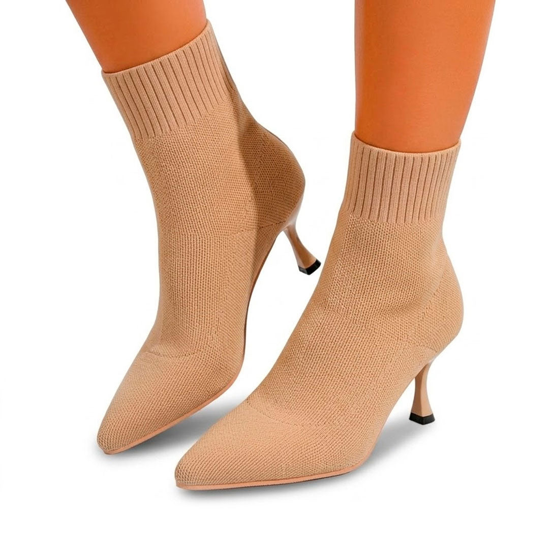 Women's Pointed-Toe Stretch Knit Sock Boots Corvine