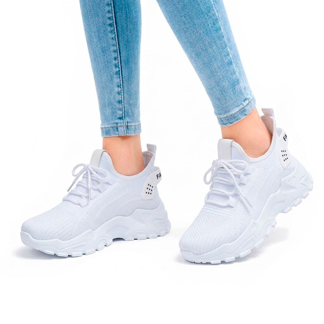 Women's Breathable Mesh Chunky Sole Trainers Corvine