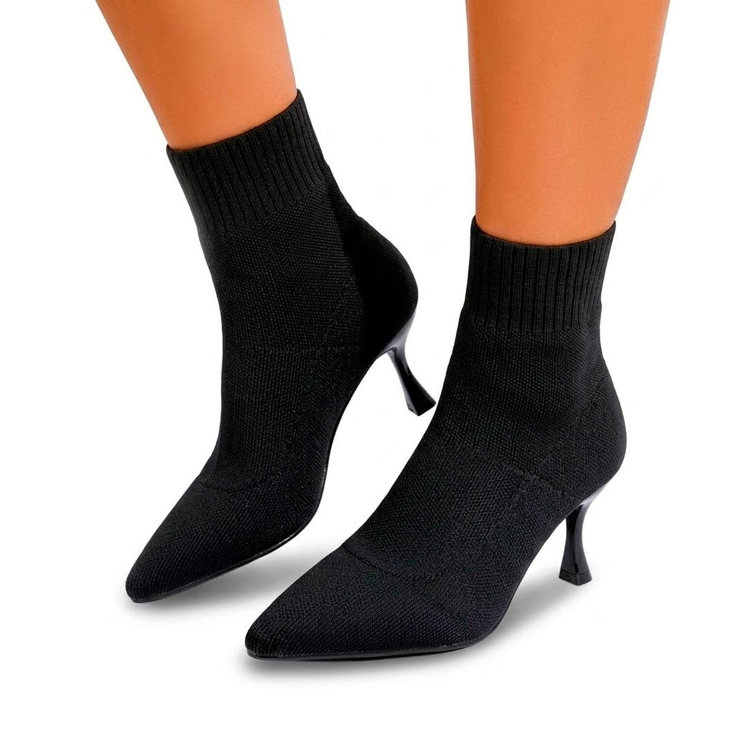 Women's Pointed-Toe Stretch Knit Sock Boots Corvine