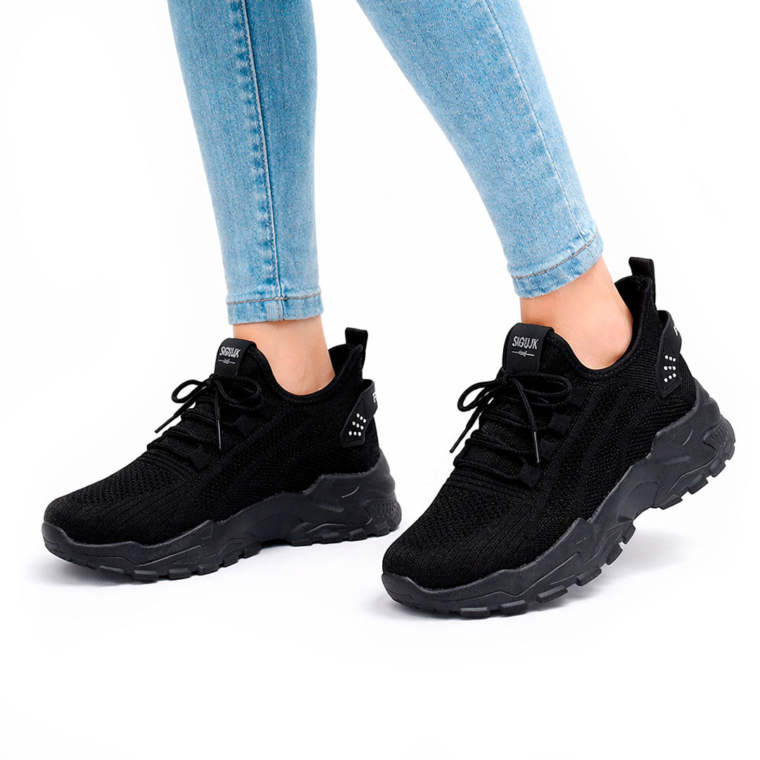 Women's Breathable Mesh Chunky Sole Trainers Corvine