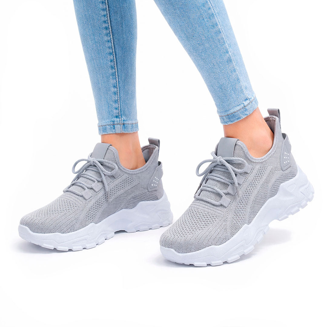 Women's Breathable Mesh Chunky Sole Trainers Corvine
