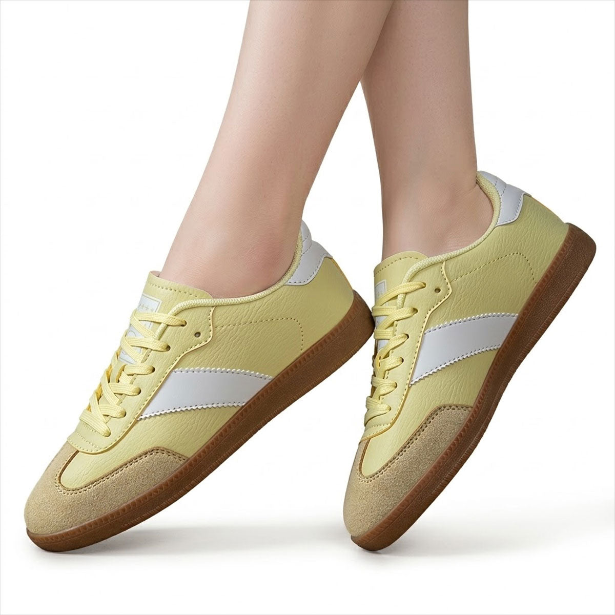 Women's Lemon Retro Gum-Sole Trainers Corvine