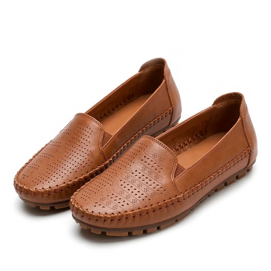 Women's Perforated Rhinestone Slip-On Loafers Corvine