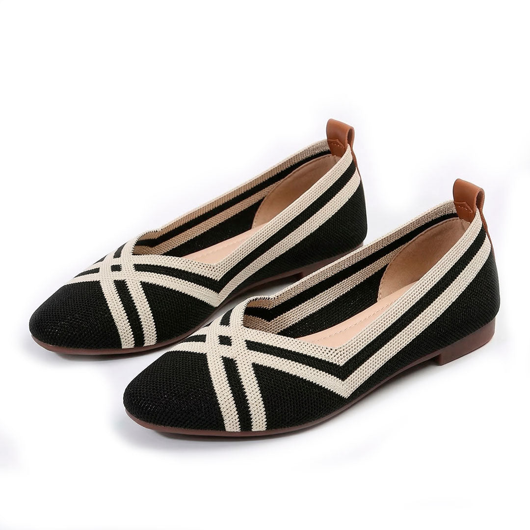 Women's Geometric Knit Flats Corvine