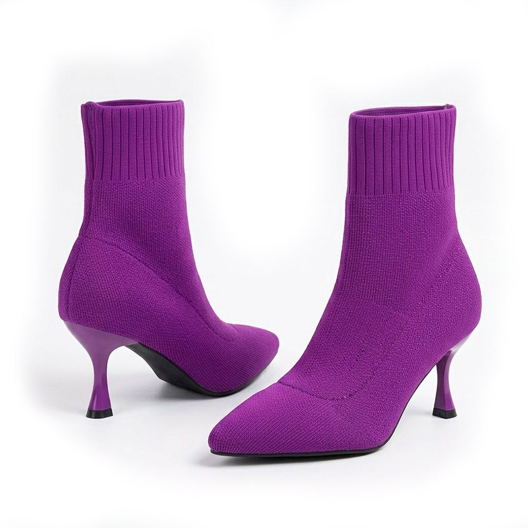 Women's Pointed-Toe Stretch Knit Sock Boots Corvine