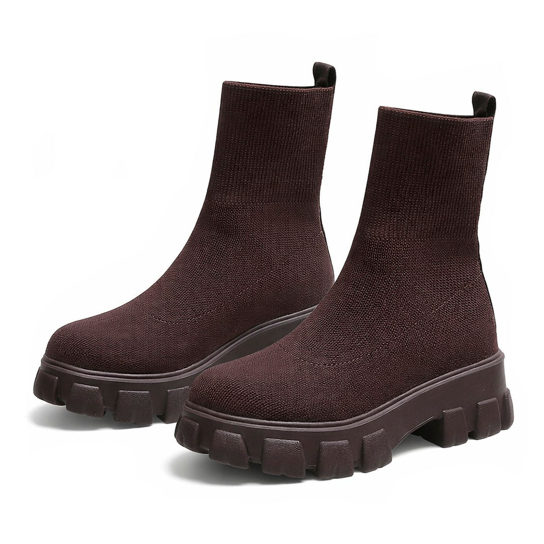 Women's Chunky Knit Stretch Sock Boots Corvine
