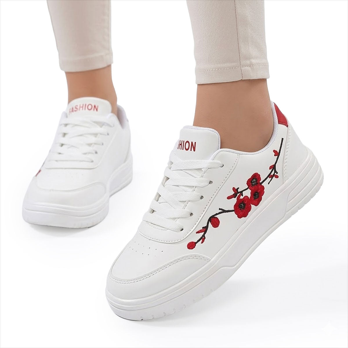Women's Floral Embroidered Fashion Trainers Corvine