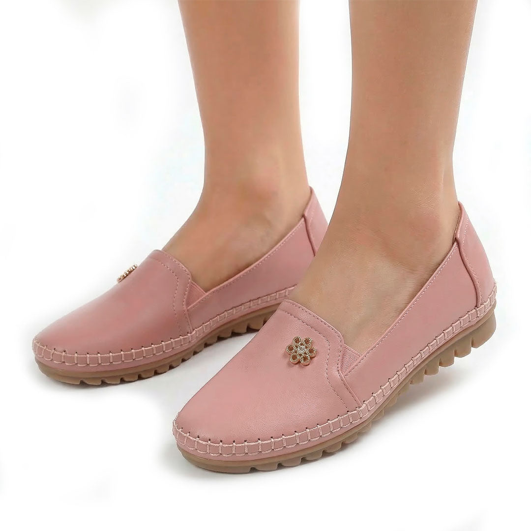 Women's Stitch-Trim Floral Loafers Corvine
