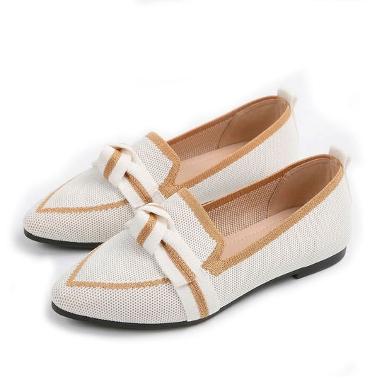 Women's Contrast Knit Pointed Flats Corvine
