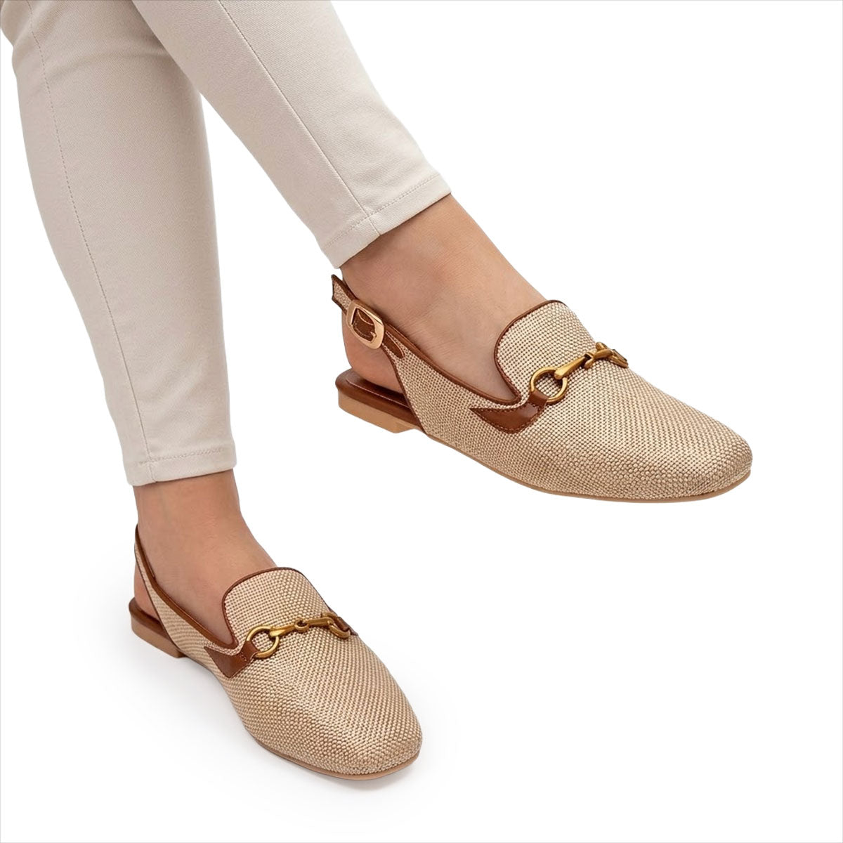 Women's Textured Slingback Horsebit Loafers Corvine