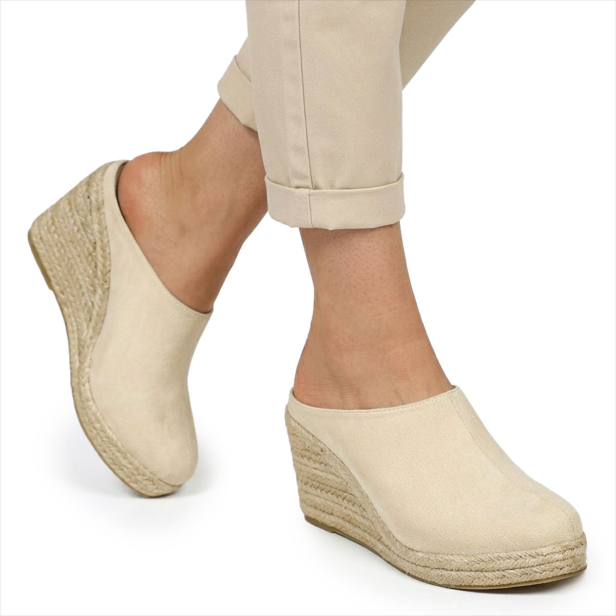 Women's Closed-Toe Espadrille Wedge Mules Corvine