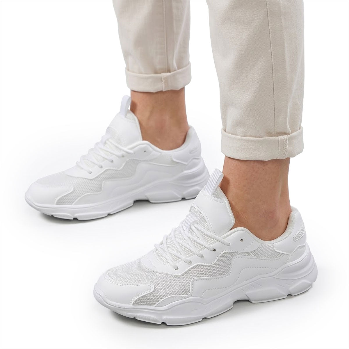 Women's Chunky Mixed-Panel Trainers Corvine