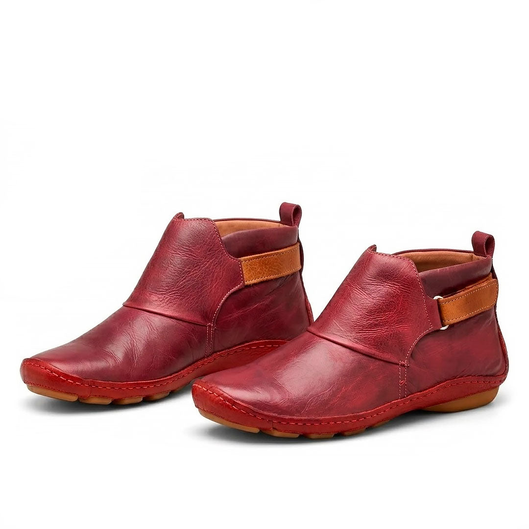 Women's Hand-Stitched Textured Ankle Boots Corvine