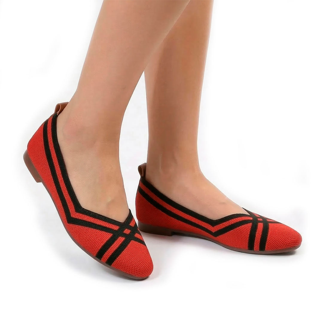 Women's Geometric Knit Flats Corvine