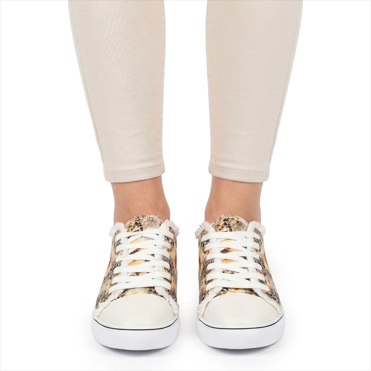 Women's Sunflower Print Canvas Trainers Corvine
