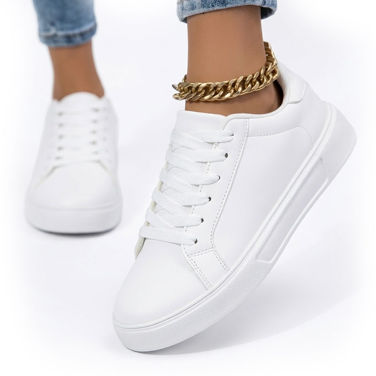 Women's Minimalist Lace-Up Trainers Corvine