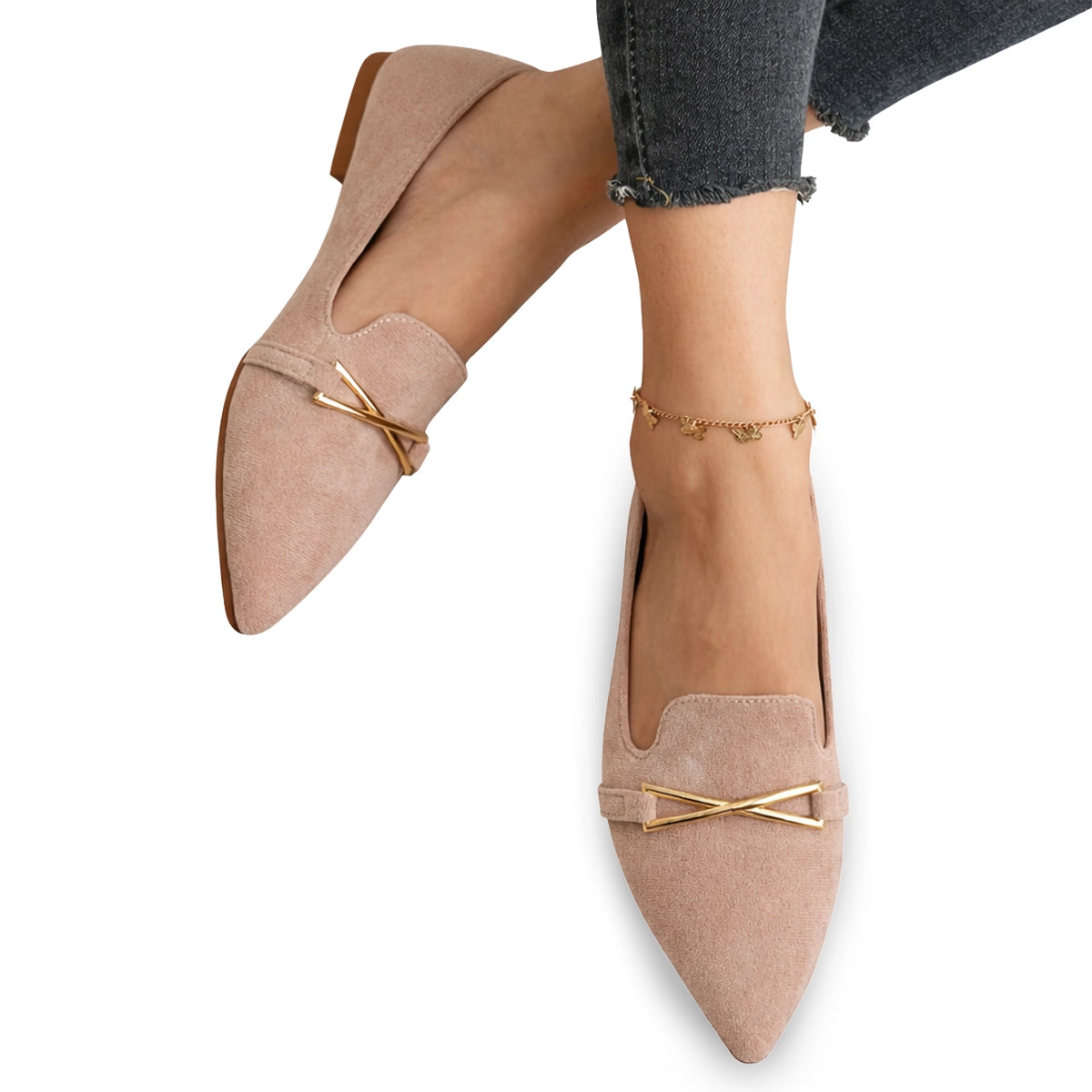 Women's Suede Pointed Flats Corvine