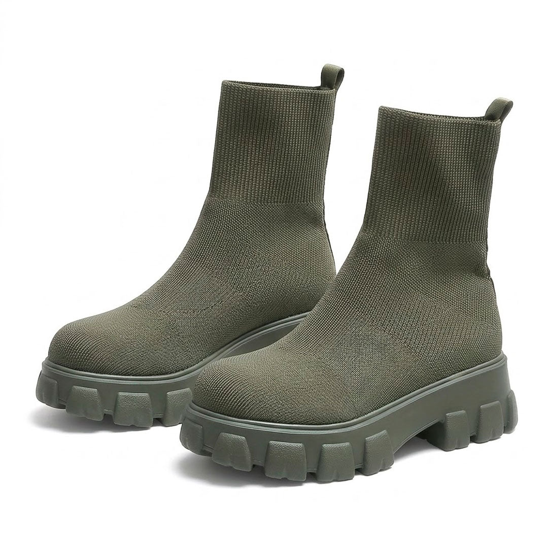 Women's Chunky Knit Stretch Sock Boots Corvine