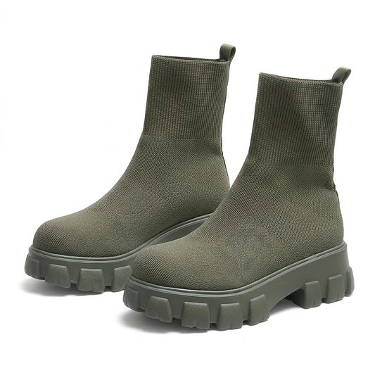 Women's Chunky Knit Stretch Sock Boots Corvine