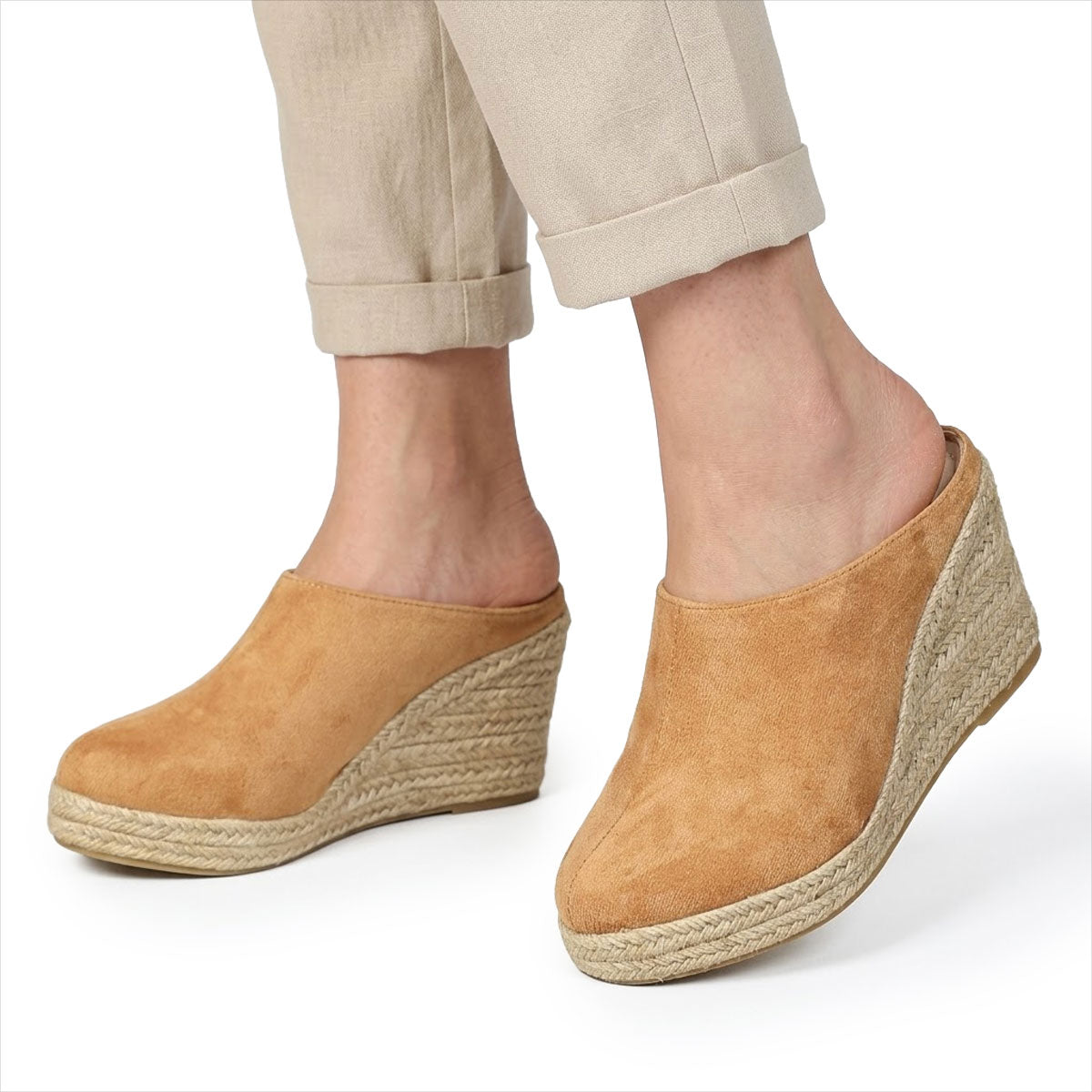 Women's Closed-Toe Espadrille Wedge Mules Corvine