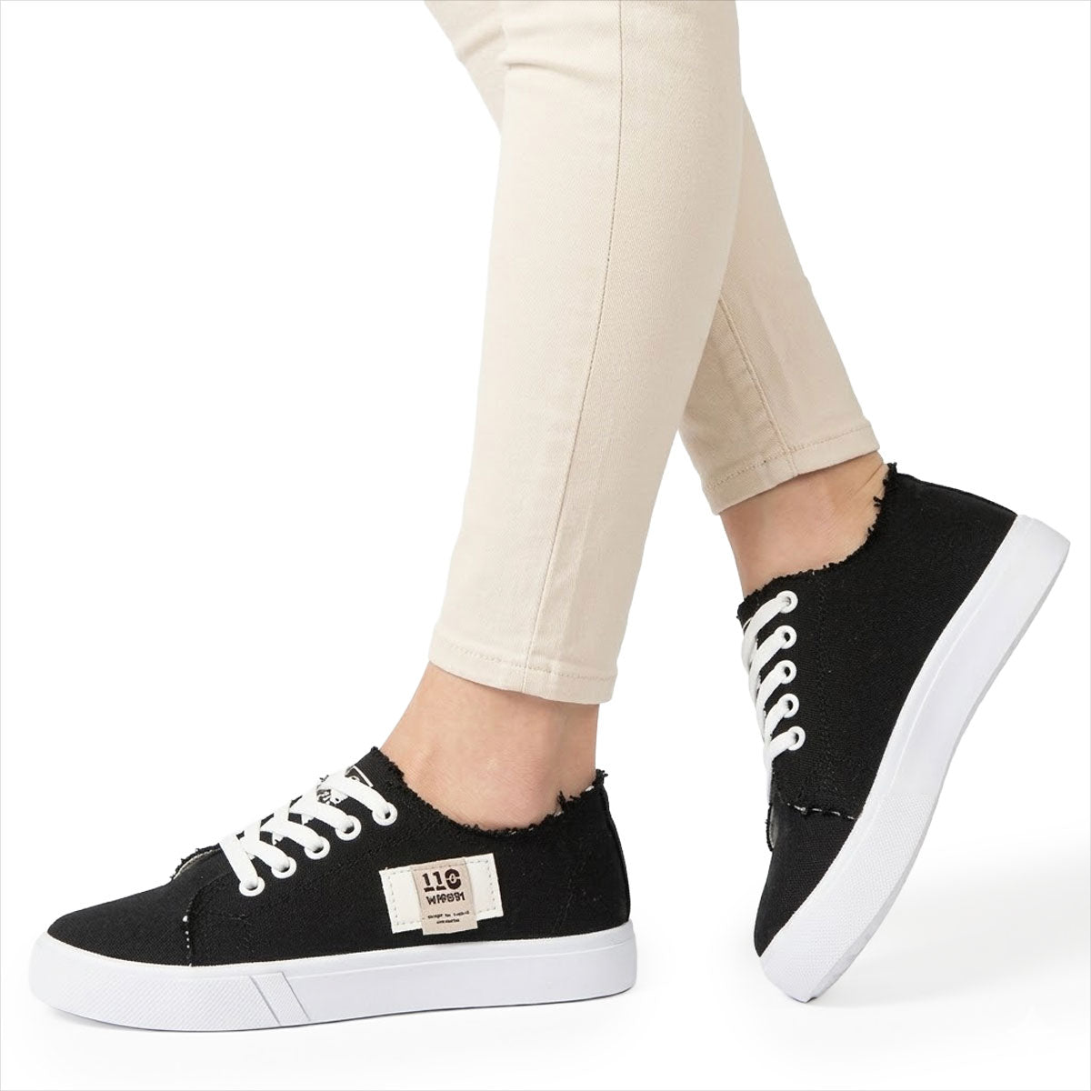 Women's Raw-Edge Denim-Style Trainers Corvine