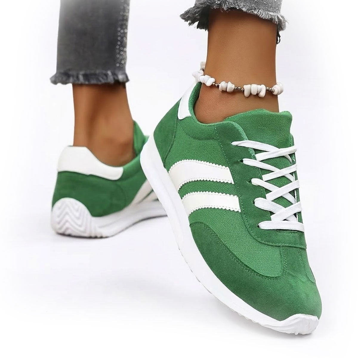 Women's Retro Striped Trainers Corvine
