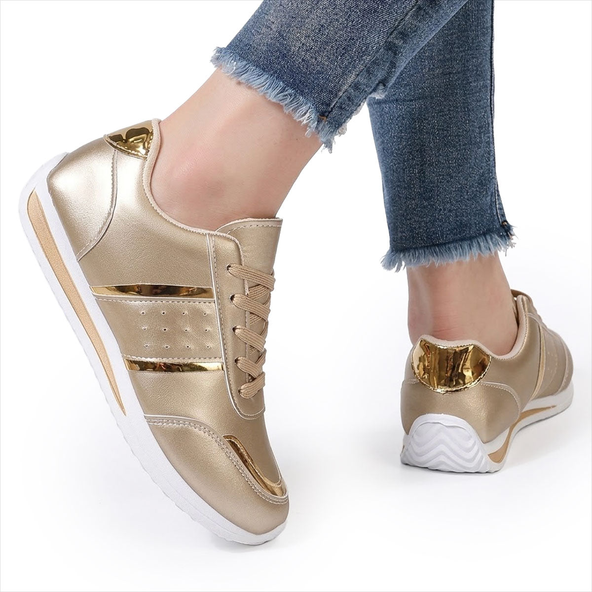 Women's Metallic Shimmer Trainers Corvine