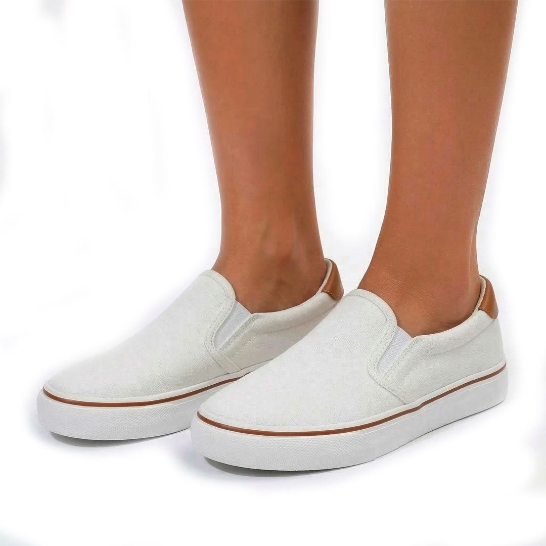 Women's Platform Canvas Slip-On Trainers Corvine