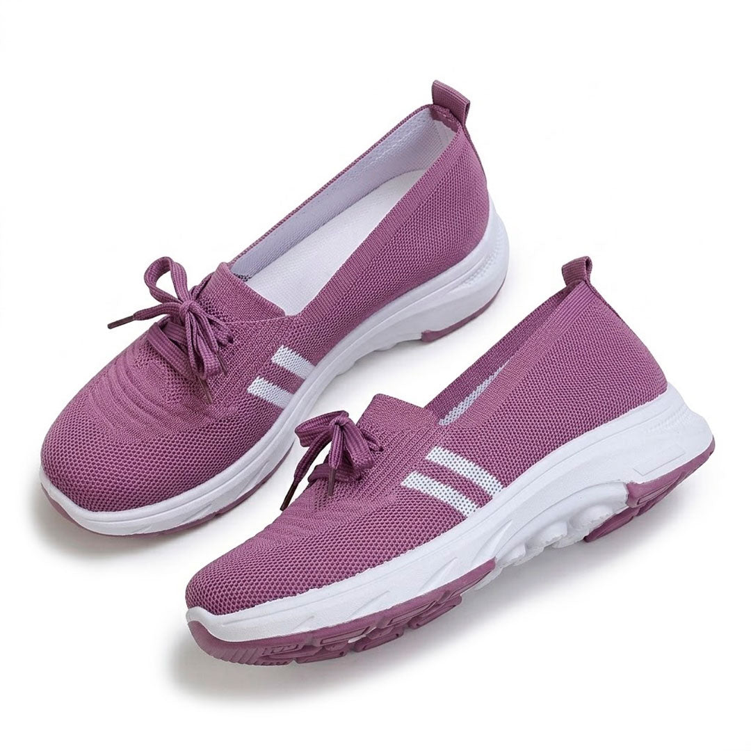 Women's Sporty Bow-Detail Knit Trainers Corvine