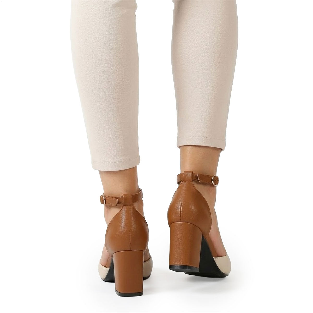 Women's Pointed-Toe Ankle Strap Block Heels Corvine