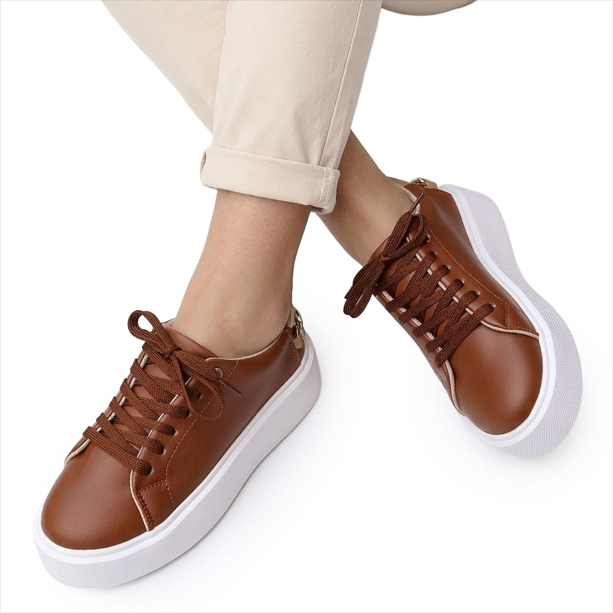 Women's Chain-Detail Platform Trainers Corvine