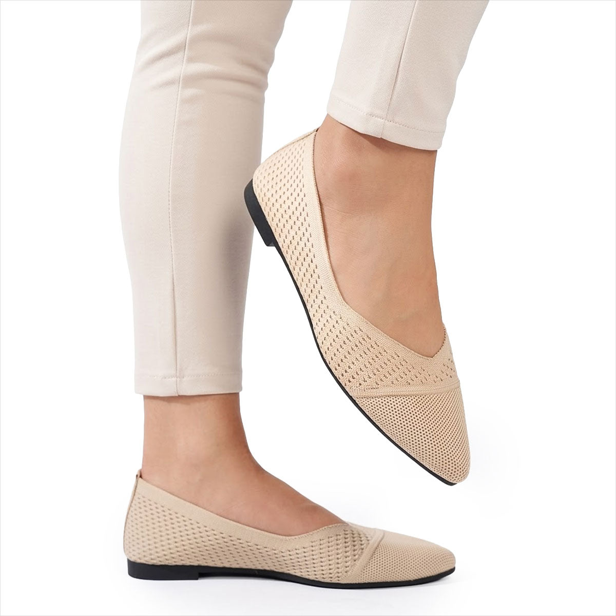 Women's Pointed-Toe Breathable Knit Flats Corvine